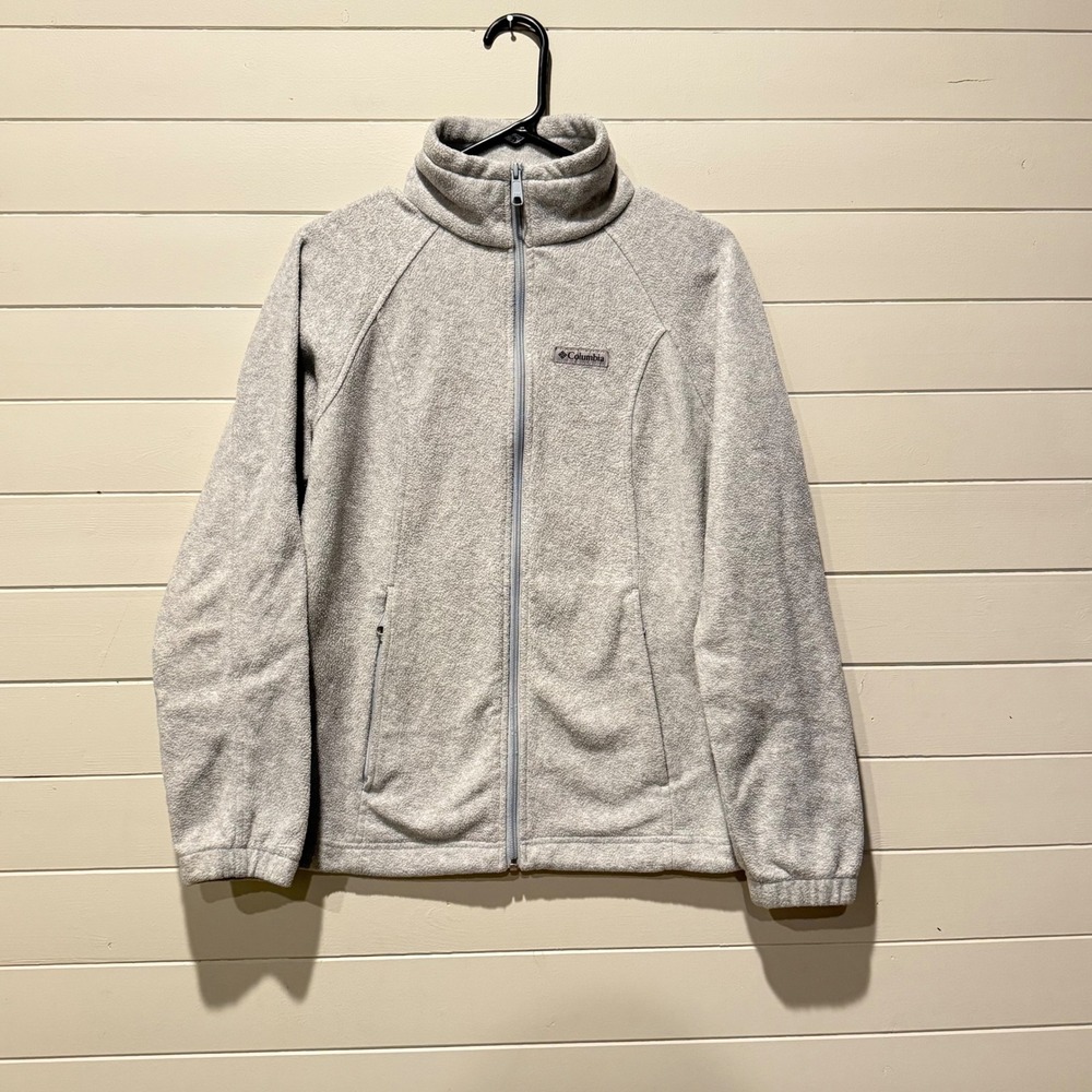 Columbia Benton Springs Womens Full Zip Fleece Jacket Small‎ Grey Polyester 1393